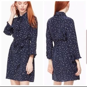 Kate Spade night sky silk shirtdress